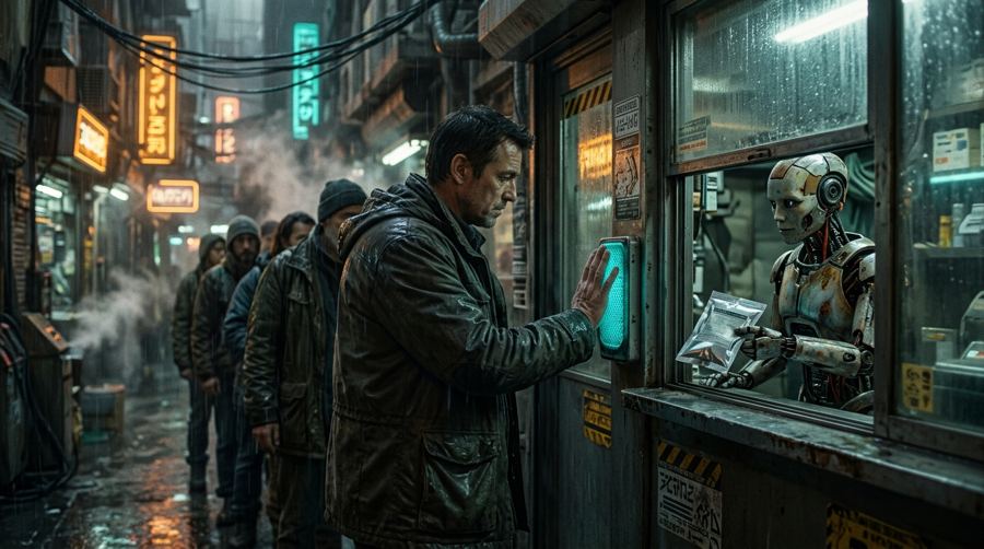 Spending at a street window