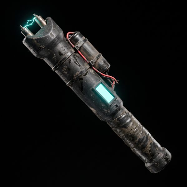 Printed stun baton with a teal arc